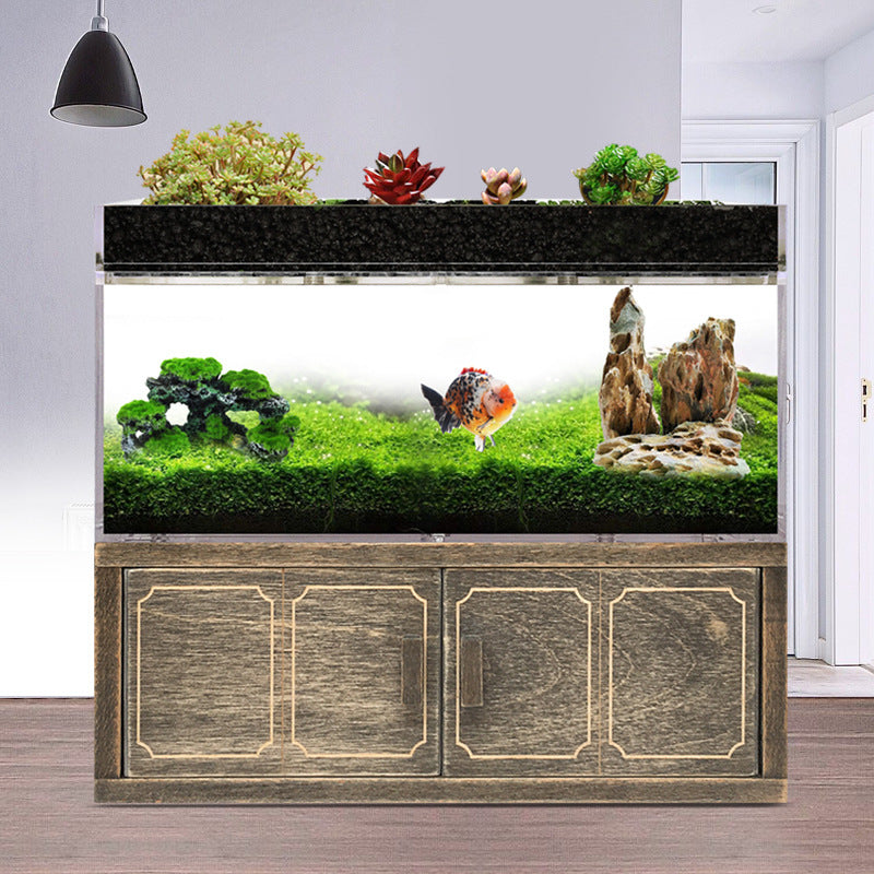 1016-Solid Wood Fish Aquarium with Bottom Filter