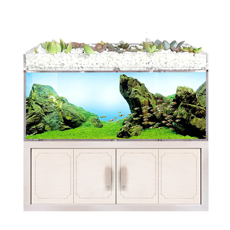 1016-Solid Wood Fish Aquarium with Bottom Filter